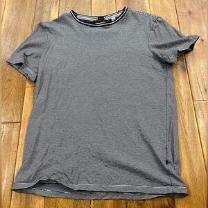 Calvin Klein Black and White Striped Short Sleeve Tee